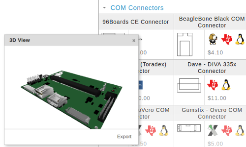 3D view and module library