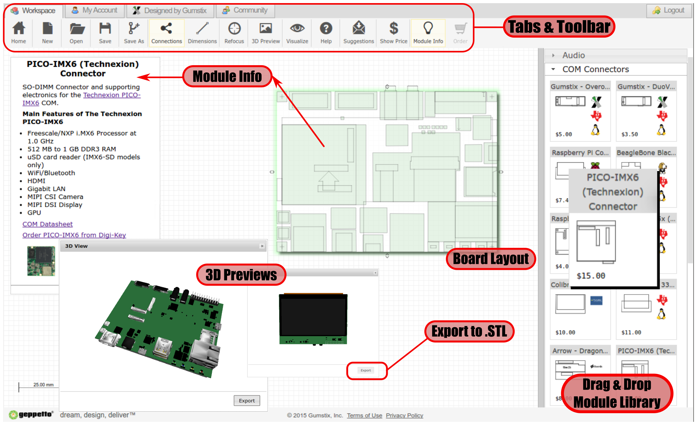 Geppetto UI with TechNexion PICO