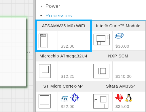 Screenshot of ATSAMW25 M0+WiFi in Geppetto