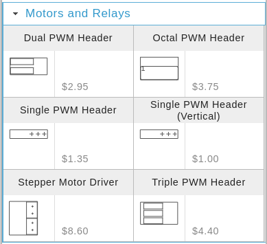 Motors and Relays Shelf