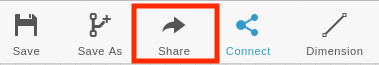 Share button in toolbar